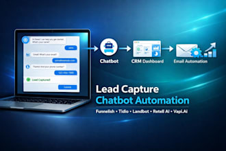 create lead capture chatbots using funnelish, tidio, landbot, retell ai, vapi ai