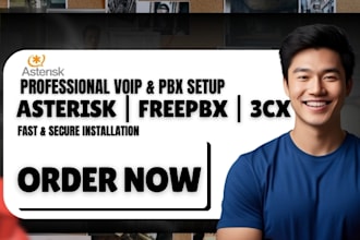 install, configure voip, asterisk, freepbx, 3cx, fusionpbx and pbx systems
