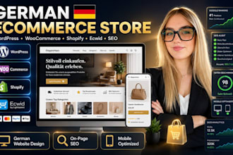 german wordpress,build  woocommerce, shopify or ecwid store with on page seo