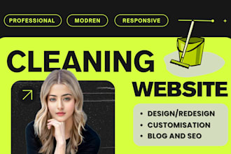 build cleaning business website, house, office cleaning service website