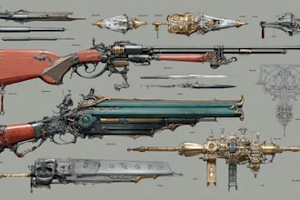 create weapon design and illustration