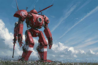 create retro mecha or scifi gundam art