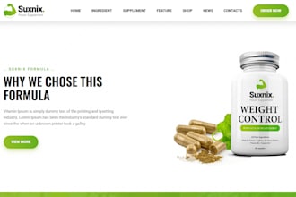 design health supplement website nutritional supplement store wellness website