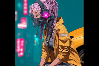 make a cyberpunk character art