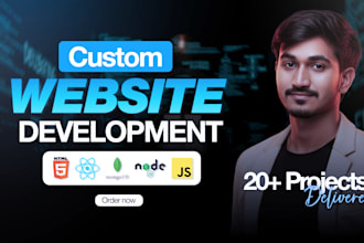 build custom website as full stack website developer, website development