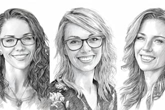 draw a hedcut wsj portrait style from photo