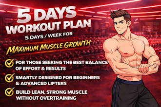 be your personal gym trainer to send your 5 days workout plan