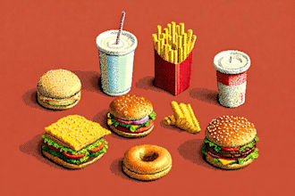 design colorful pop art food illustrations