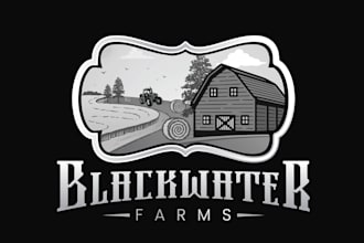 do modern outstanding farming, farmhouse logo