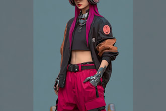 make cyberpunk character art