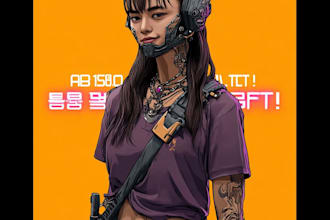 create realistic scifi, cyberpunk characters art