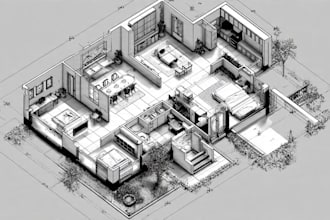 draw autocad 2d drawings and floor plan