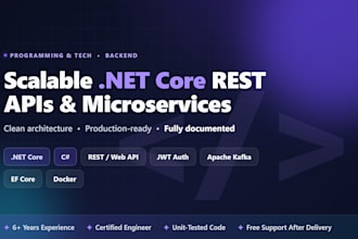 develop dotnet core rest API, web API and microservices with jwt and kafka