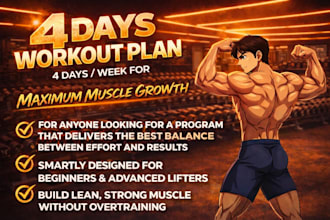 be your personal trainer to send your 4 days workout plan
