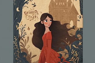 create illustrated fairytale book cover