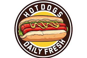 design high quality hot dog vintage logo with t shirt design