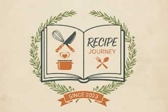 design a creative and appetizing recipe logo for your brand
