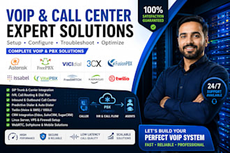 setup, configure and troubleshoot voip, asterisk, freepbx, vicidial, twilio IVR