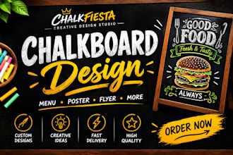 design freestyle chalkboard menu posters