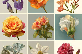 draw a realistic botanical art of your favorite flower