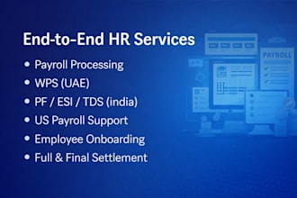 manage HR and payroll for uae US and india companies