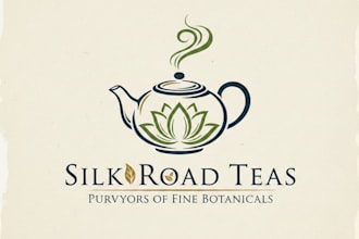 design a cozy and elegant tea house logo for your brand