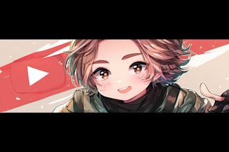 make fabulous anime banner for youtube, twitch, twitter, facebook
