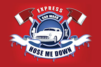 do racing car wash auto detailing automotive 3d logo design
