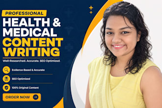 write seo health, medical and wellness articles for you