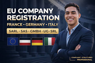 do company registration in france sarl,SAS, germany gmbh, ug, italy srl