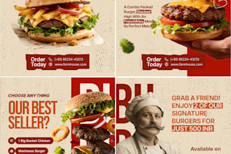 create professional restaurant and cafe social media post design