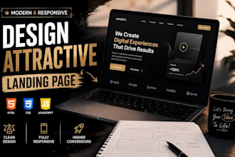 design attractive landing page in html CSS  java script