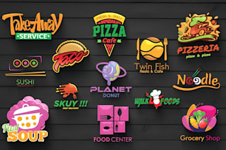 make modern 3d food and restaurant logo and any graphics design
