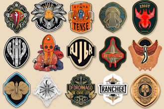do vintage style enamel pin vector design