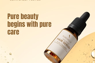 design luxury hair serum logo and packaging