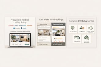 create and setup listings on airbnb vrbo booking com hostaway ownerrez guesty
