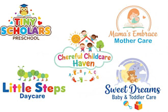 do professional kids,baby,daycare,childcare,toys shop logo label for you