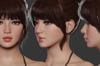 do realistic female character low poly 3d model, nsfw vr chat avatar, sexy anime