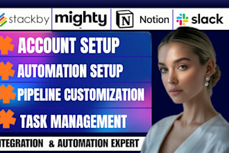 setup and automate your mighty, notion, slack, and stackby workspace