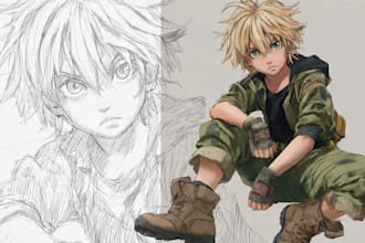 sketch anime art commission