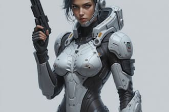 sci fi character illustration or sci fi character