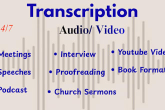 handle podcast, verbatim, sermon, audio to text and caption transcription
