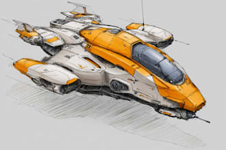 design realistic spaceship illsutration for you