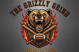 design a bold and energetic sports bar logo for your brand