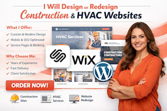 squarespace construction contractor service website design redesign hvac website