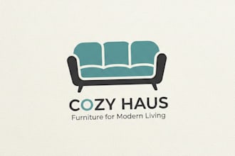 design a stylish and modern sofa logo for your brand