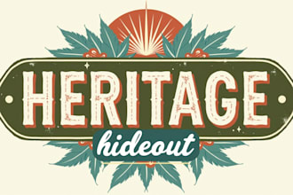 make an amazing heritage hideout logo in very short time