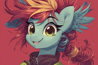 create a professional pony character art for you