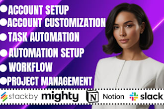 create an organized and automated system in mighty, notion, slack, and stackby