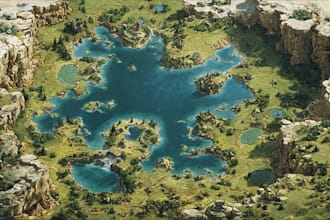 create a high quality detailed fantasy map for dnd and fiction
